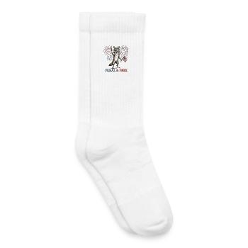 Wild and Free Coyote – Funny Patriotic - Kids Tennis Socks - white - Right