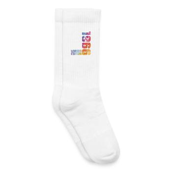 60th Birthday Man Woman 60 Years 1966 Gift - Kids Tennis Socks - white - Right