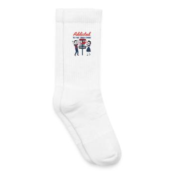 Accro à ce disque de disque volant au son de chaîne - Chaussettes de tennis bio enfant - blanc - Droite