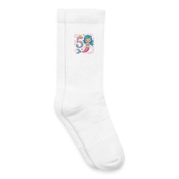 5e anniversaire de la Sirène 5 ans - Chaussettes de tennis bio enfant - blanc - Droite