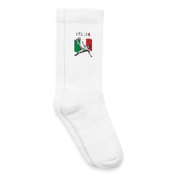 Fußball Italien Calcio Flagge Fallrückzieher - Kinder Tennissocken - Weiß - Rechts