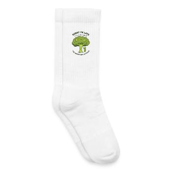 Désolé pour le retard Les bois ont gardé mes disques Disc golf - Chaussettes de tennis bio enfant - blanc - Droite