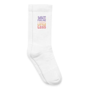 Attends-moi, j’ai des petites jambes, joli dire de l’humour - Chaussettes de tennis bio enfant - blanc - Droite