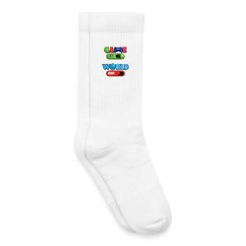 Game On – World Off | Gamer design with controller - Kids Tennis Socks - white - Right