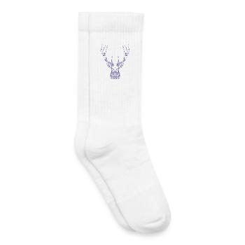 Tech Deer – Geometrischer Hirsch in Blau - Kinder Tennissocken - Weiß - Rechts