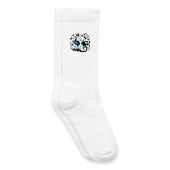 Clouds icon with sunglasses - Kids Tennis Socks - white - Right