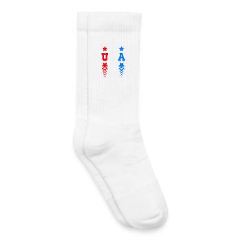 USA Star Monogram United States Of America  - Kids Tennis Socks - white - Right