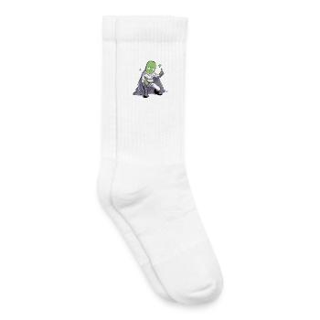 The Cucumber, Galactic Cucumber Hero in the Cape - Kids Tennis Socks - white - Right