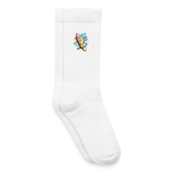 Regenbogen Kreide  - Kinder Tennissocken - Weiß - Rechts