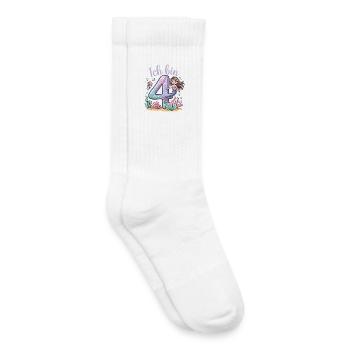 Ich Bin 4 Meerjungfrauen Mädchen 4. Geburtstag - Kinder Tennissocken - Weiß - Rechts