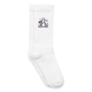 Ich Bin 6 Meerjungfrauen Mädchen 6. Geburtstag - Kinder Tennissocken - Weiß - Rechts