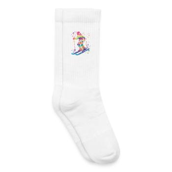 Ski alpin Sports d’hiver Ski nordique - Chaussettes de tennis bio enfant - blanc - Droite