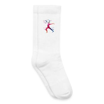 Gymnaste avec baguette gymnastique rythmique - Chaussettes de tennis bio enfant - blanc - Droite