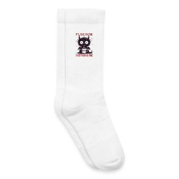 Its Fine Im Fine Coffee Dragon - Kids Tennis Socks - white - Right