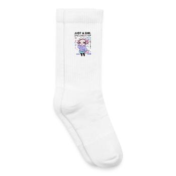 Juste une fille qui adore la musique coréenne K-pop - Chaussettes de tennis bio enfant - blanc - Droite