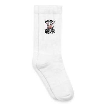  Ohne Mich Läuft Hier Nichts Lustige Kuh Bauernhof - Kinder Tennissocken - Weiß - Rechts