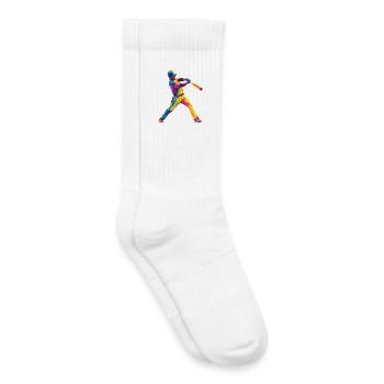 Colorful baseball power - Kids Tennis Socks - white - Right