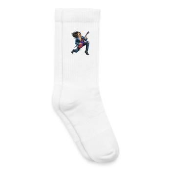 High-energy rock guitar performance - Kids Tennis Socks - white - Right