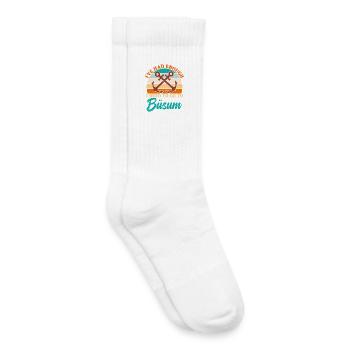 I'VE HAD ENOUGH, I HAVE TO GO TO BÜSUM Lustig - Kids Tennis Socks - white - Right