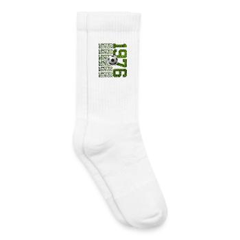 ÉDITION LIMITÉE FOOTBALL 50E ANNIVERSAIRE DE 1976 - Chaussettes de tennis bio enfant - blanc - Droite