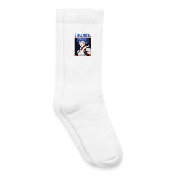 Steel Angel Warrior Illustration - Kids Tennis Socks - white - Right