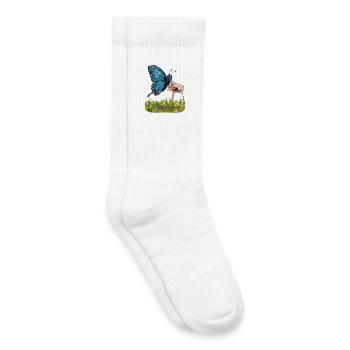 Papillon avec un signe pour plus de défi nature - Chaussettes de tennis bio enfant - blanc - Droite