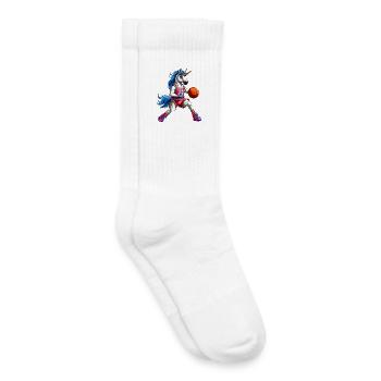 Basketball Unicorns - Chaussettes de tennis bio enfant - blanc - Droite