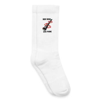Plus de drones, moins de téléphone portable | Didgeridoo - Chaussettes de tennis bio enfant - blanc - Droite