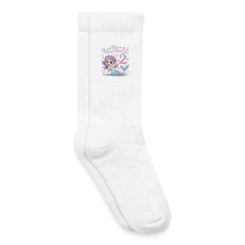 Mermaid 2nd Birthday 2 Years - Kids Tennis Socks - white - Right