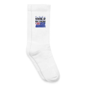 Fatigué de se réveiller sans être en Nouvelle-Zélande en Nouvelle-Zélande - Chaussettes de tennis bio enfant - blanc - Droite