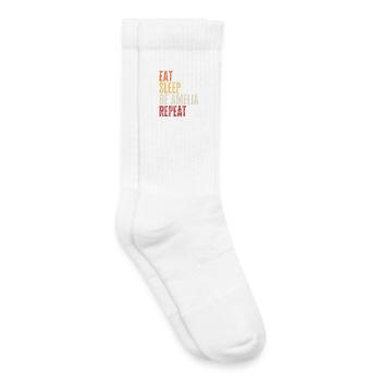 Iss, schlaf Sei Amelia, wiederhole Retro-Name - Kinder Tennissocken - Weiß - Rechts