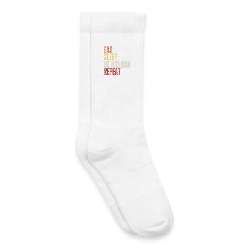 Iss, schlaf, sei Hannah, wiederhole Retro-Name - Kinder Tennissocken - Weiß - Rechts