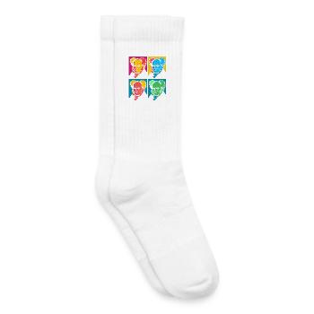 Schopenhauer Pop-Art Portrait Block - Kids Tennis Socks - white - Right