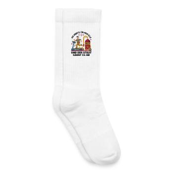 Ich arbeite für mein Geld, der Staat saugt es ab ! - Kids Tennis Socks - white - Right