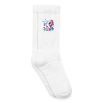 5e anniversaire de la Sirène 5 ans - Chaussettes de tennis bio enfant - blanc - Droite