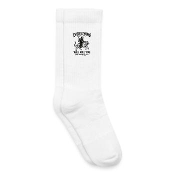 Motivational shirt for risk fans - Kids Tennis Socks - white - Right