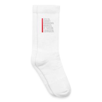 Life Is Short Running Makes It Seem Longer Lustig  - Kinder Tennissocken - Weiß - Rechts