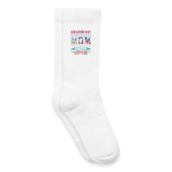Maman Incroyable, Aimante et Forte – Fête des Mères Florale - Chaussettes de tennis bio enfant - blanc - Droite