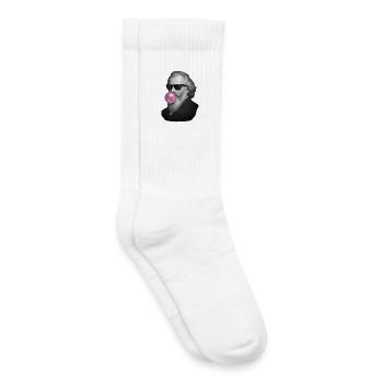 Un gentleman gris avec du chewing-gum rose - Chaussettes de tennis bio enfant - blanc - Droite