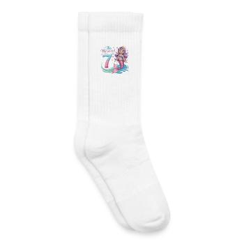 Mermaid 7th Birthday 7 Years - Kids Tennis Socks - white - Right