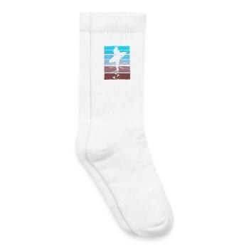 Surferin Retro Vintage Sonnenuntergang Strand - Kinder Tennissocken - Weiß - Rechts