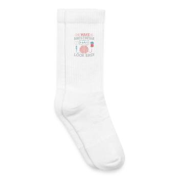 Anesthesiologist Look Easy Anesthesia - Kids Tennis Socks - white - Right