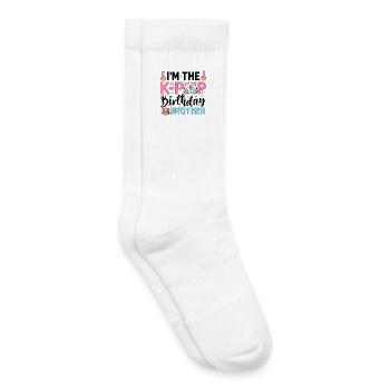 Je suis le frère d’anniversaire K-Pop - Chaussettes de tennis bio enfant - blanc - Droite