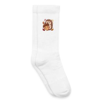 Sweet hedgehog with acorn autumn - Kids Tennis Socks - white - Right