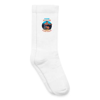 Long Jump: Higher, Faster, Further - Kids Tennis Socks - white - Right