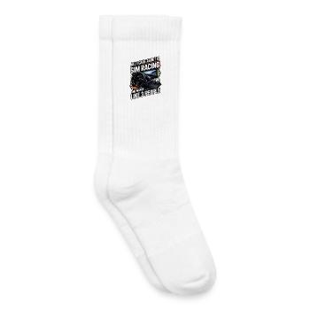 Alles Was Mich Interessiert Ist Sim Racing Und Vie - Kinder Tennissocken - Weiß - Rechts