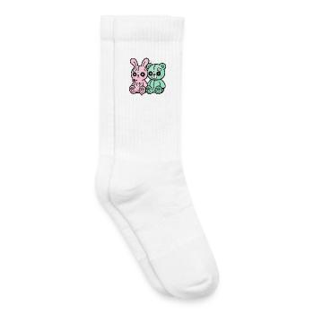 Gothic Bunny Weirdcore Dark Horror Animal Doll - Kinder Tennissocken - Weiß - Rechts