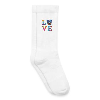 Rottweiler ADORE le chien Pop Art Portrait coloré - Chaussettes de tennis bio enfant - blanc - Droite