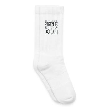 Je ne suis pas célibataire – j’ai un chien - Chaussettes de tennis bio enfant - blanc - Droite