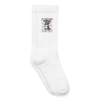 Je m'en fous je suis un lapin - süßer Hase - Kinder Tennissocken - Weiß - Rechts